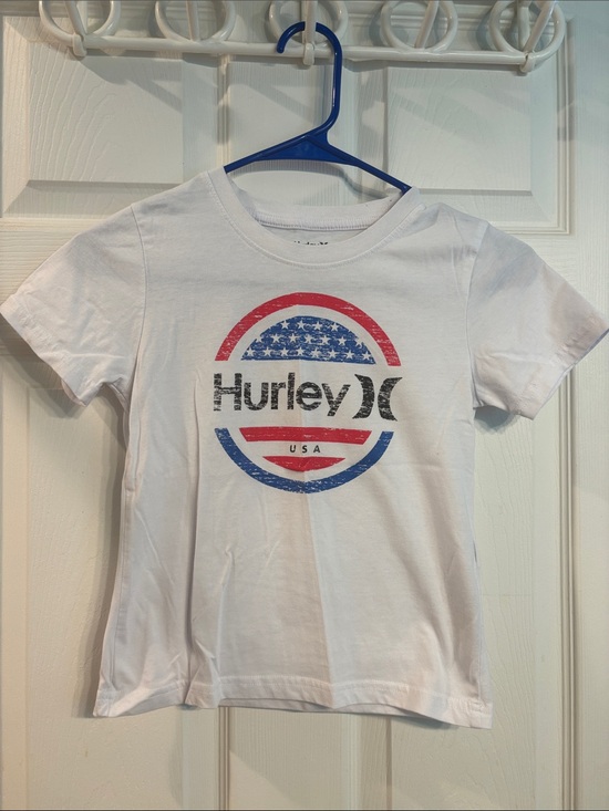Hurley Other - Hurley White Tee with Red and Blue USA Graphic